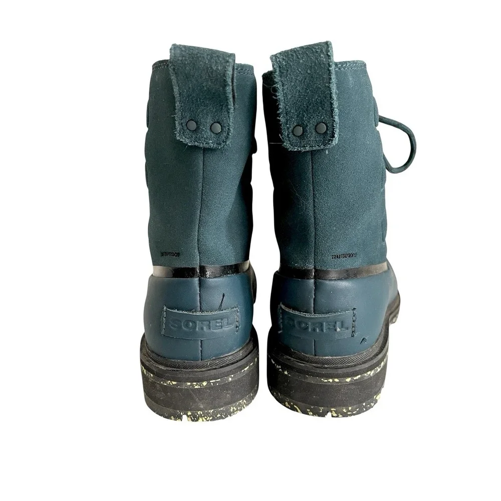 Women's Sorel Lennox Street Waterproof Lace-Up Hiking Boots Teal Blue Gorpcore 8